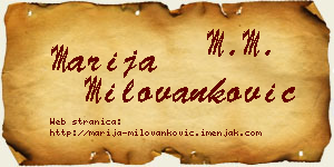 Marija Milovanković vizit kartica